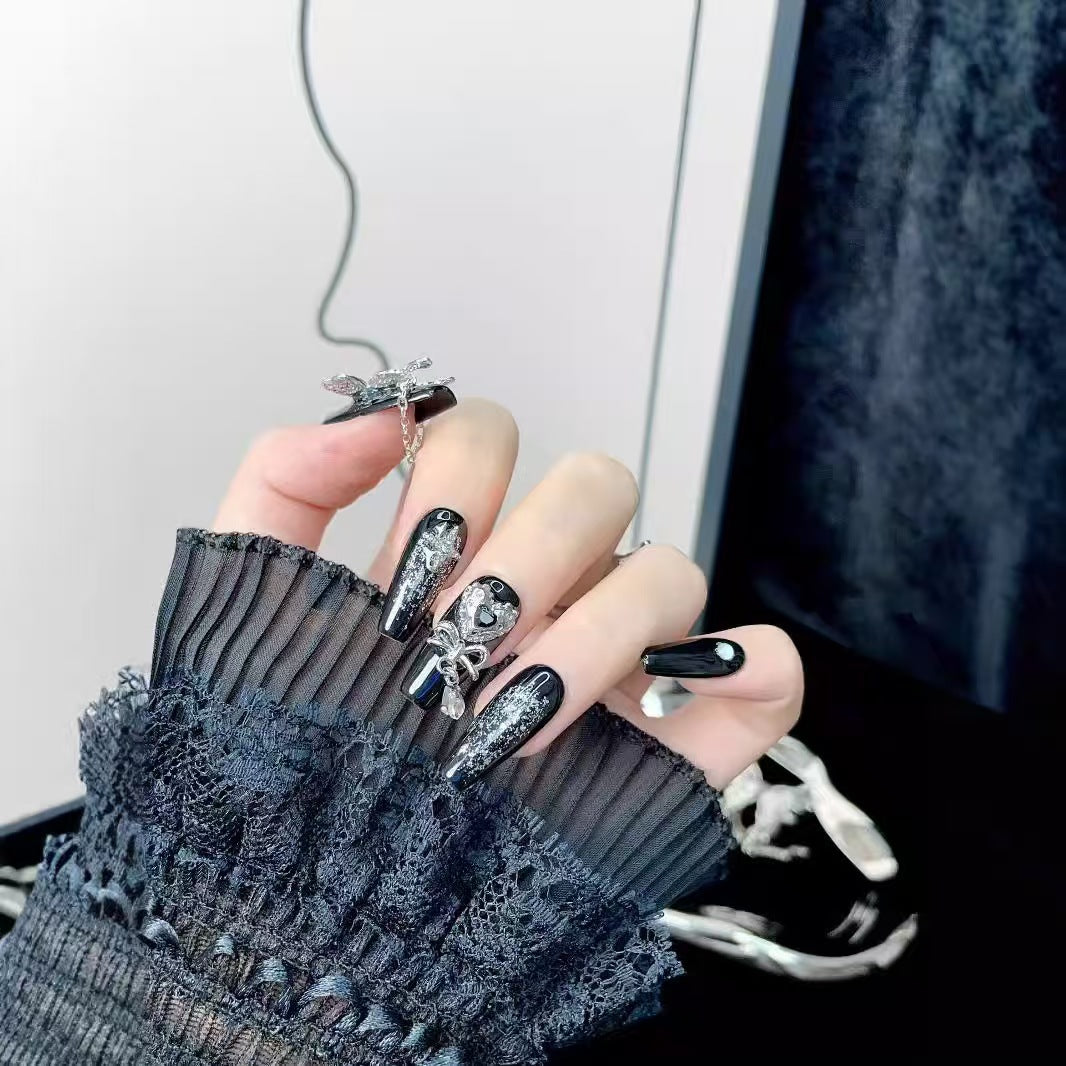 Gothic Butterfly Chain Coffin  Nails