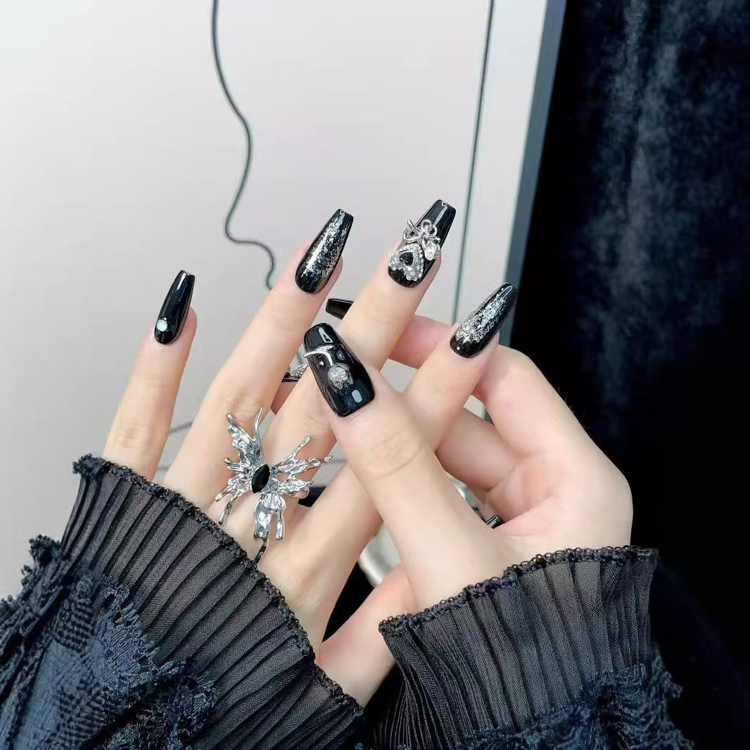 Gothic Butterfly Chain Coffin  Nails